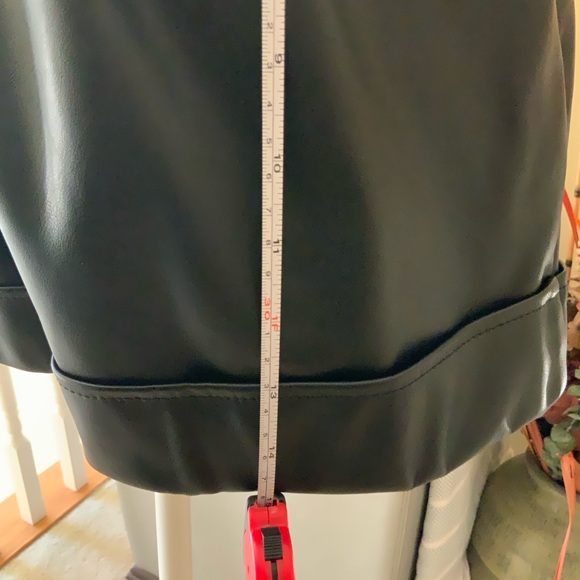 Aqua -Black Faux Leather Paperbag Waist Shorts - Picture 8 of 11